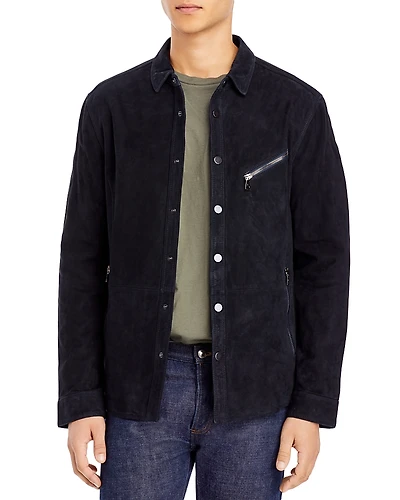 John Varvatos Collection Suede Shirt Jacket