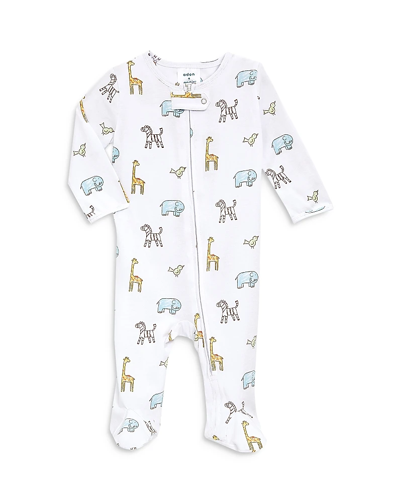 Aden and Anais Unisex Animals Print Comfort Zip Front Footie