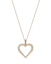 Diamond Heart Pendant Necklace in 14K Yellow Gold