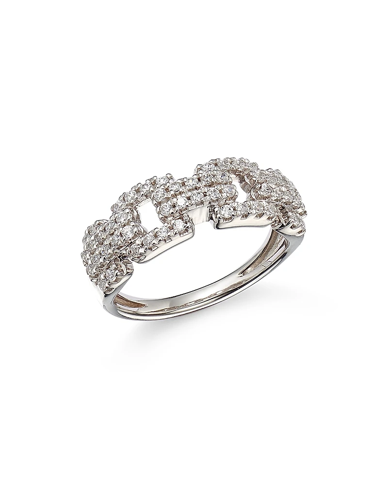 Bloomingdale's Fine Collection Diamond Pave Square Link Statement Ring