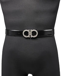 Men's Double Gancini Buckle Reversible Leather Belt
