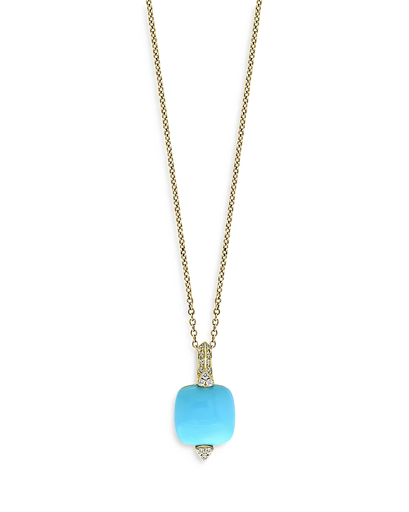 Bloomingdale's Fine Collection Turquoise & Diamond Pendant Necklace