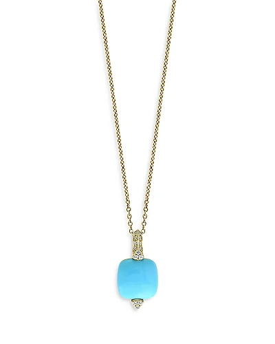 Bloomingdale's Fine Collection Turquoise & Diamond Pendant Necklace