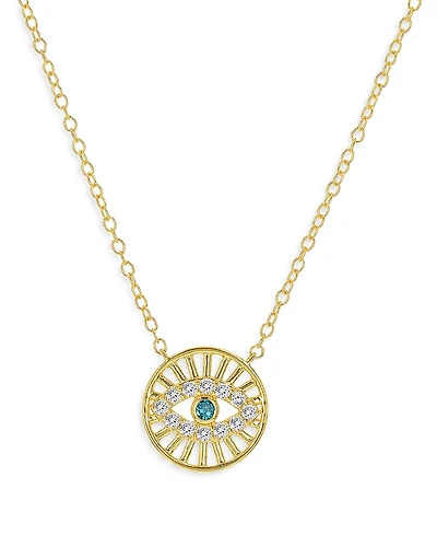 Bloomingdale's Fine Collection Diamond Evil Eye Medallion Necklace