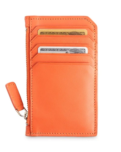Leather Zipper Credit Card Case
