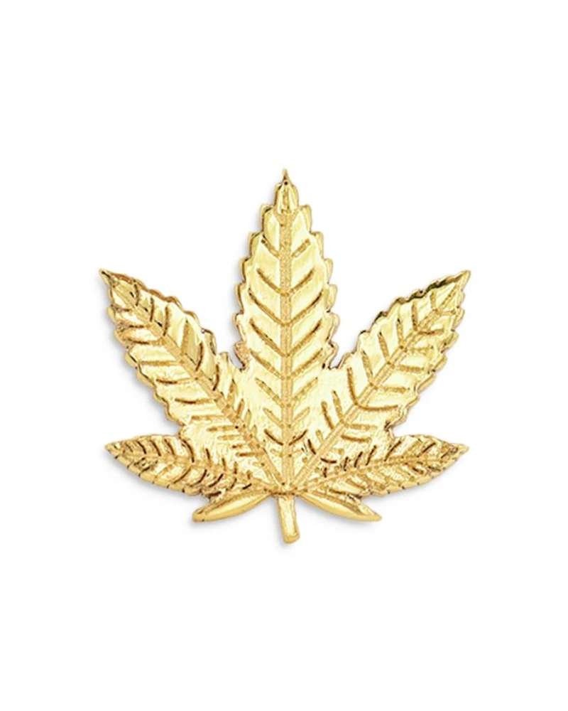 14K Yellow Gold Leaf Stud Earring