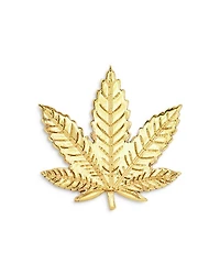 14K Yellow Gold Leaf Stud Earring