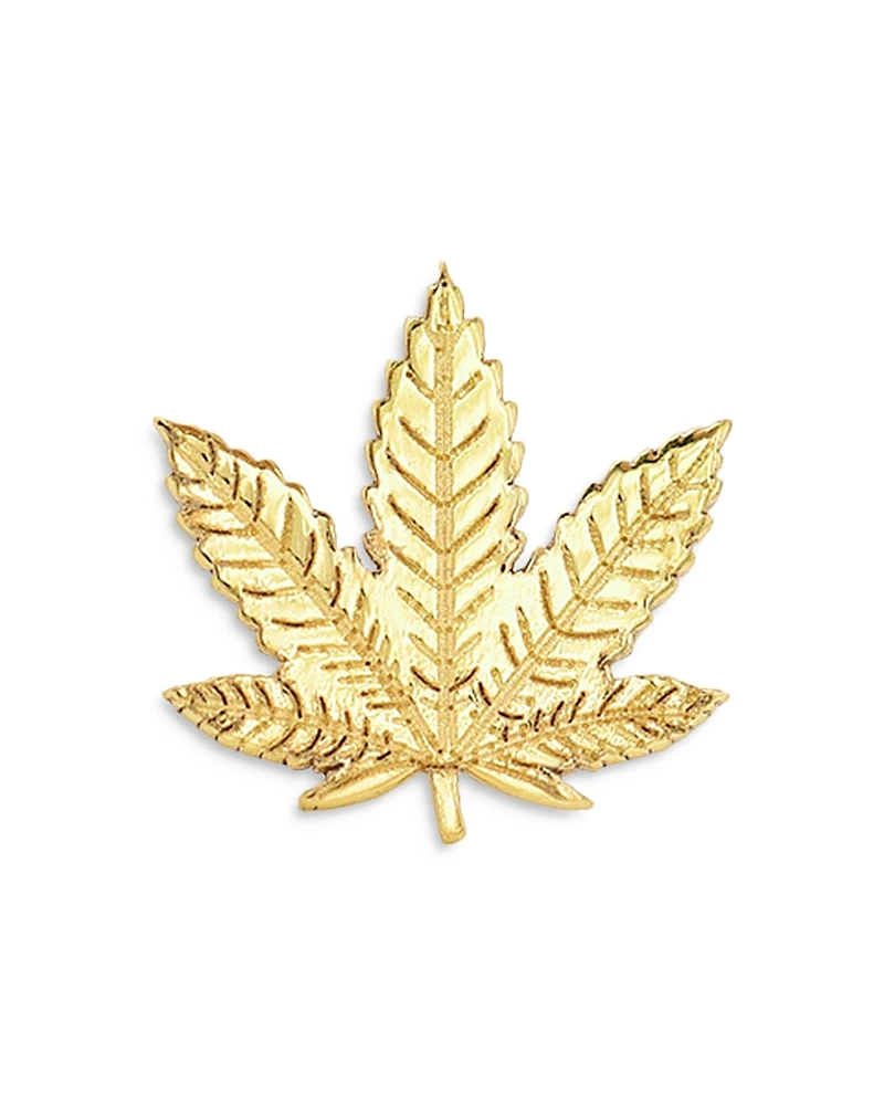 Zoe Lev 14K Yellow Gold Leaf Stud Earring