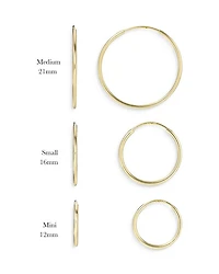 14K Yellow Gold Medium Thread Hoop Earrings
