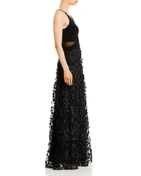 Floral Applique Gown - Exclusive