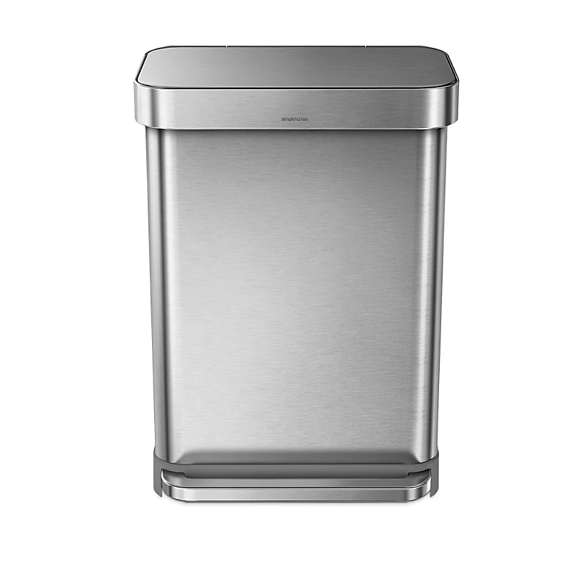 Liter Rectangular Kitchen Trash Can with Liner Pocket