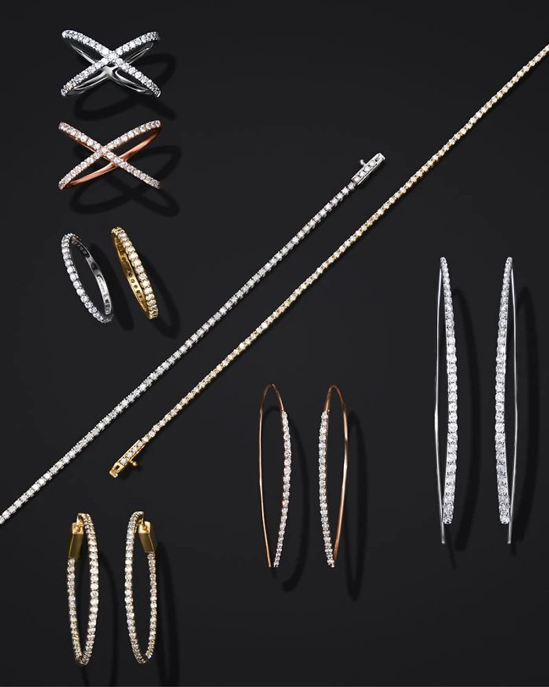 Diamond Threader Earrings in 14K Gold