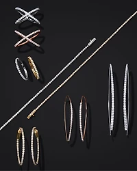 Diamond Threader Earrings in 14K Gold