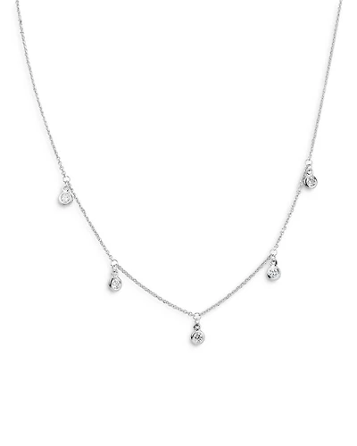Diamond Droplet Station Necklace in 14K Gold