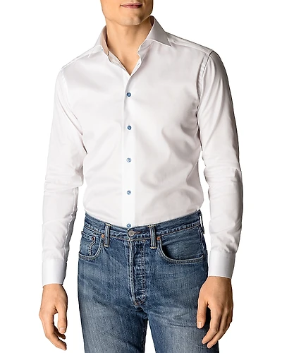 Eton Contemporary Fit Contrast Blue Button Shirt