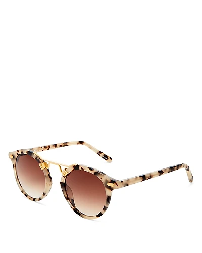 Krewe St. Louis 24K Round Sunglasses, 46mm