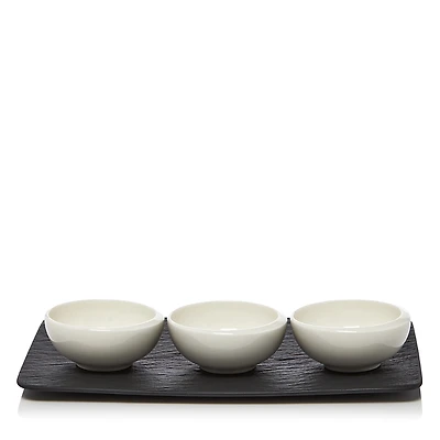 Villeroy & Boch New Moon Dip Bowl & Tray, Set of 4