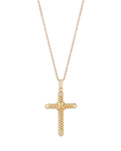 Bloomingdale's Fine Collection Swirl Cross Pendant Necklace