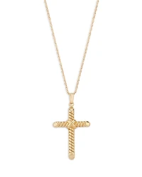 Bloomingdale's Fine Collection Swirl Cross Pendant Necklace