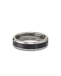 Men's Black & Gray Titanium 6mm Beveled Band