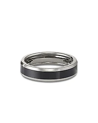 David Yurman Men's Black & Gray Titanium 6mm Beveled Band