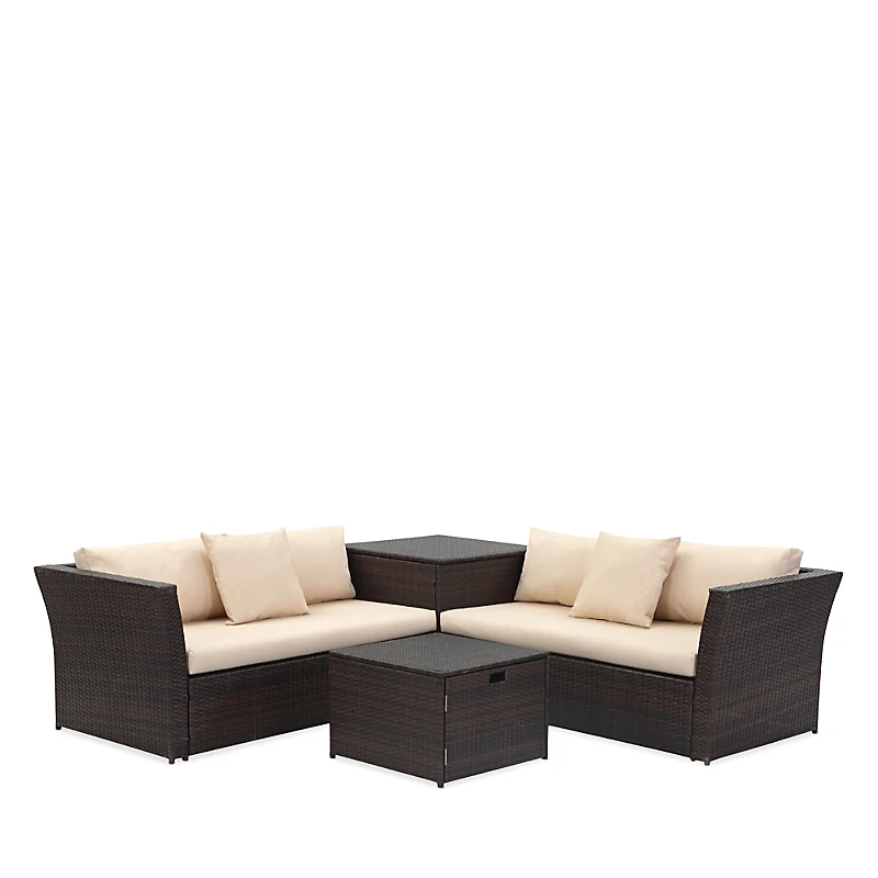 Safavieh Welch Outdoor Living Sectional Set with Storage