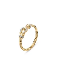 Petite Buckle Ring 18K Yellow Gold with Diamonds
