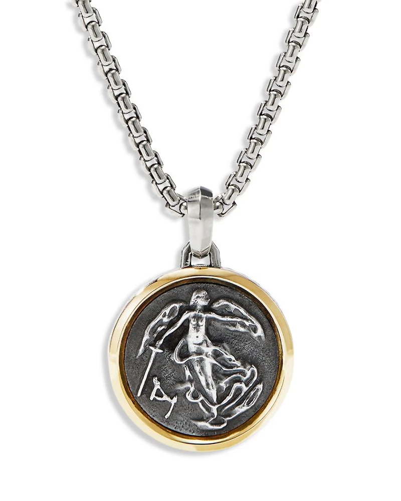 18K Yellow Gold & Sterling Silver Petrvs® Angel Cameo Pendant