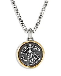 18K Yellow Gold & Sterling Silver Petrvs® Angel Cameo Pendant