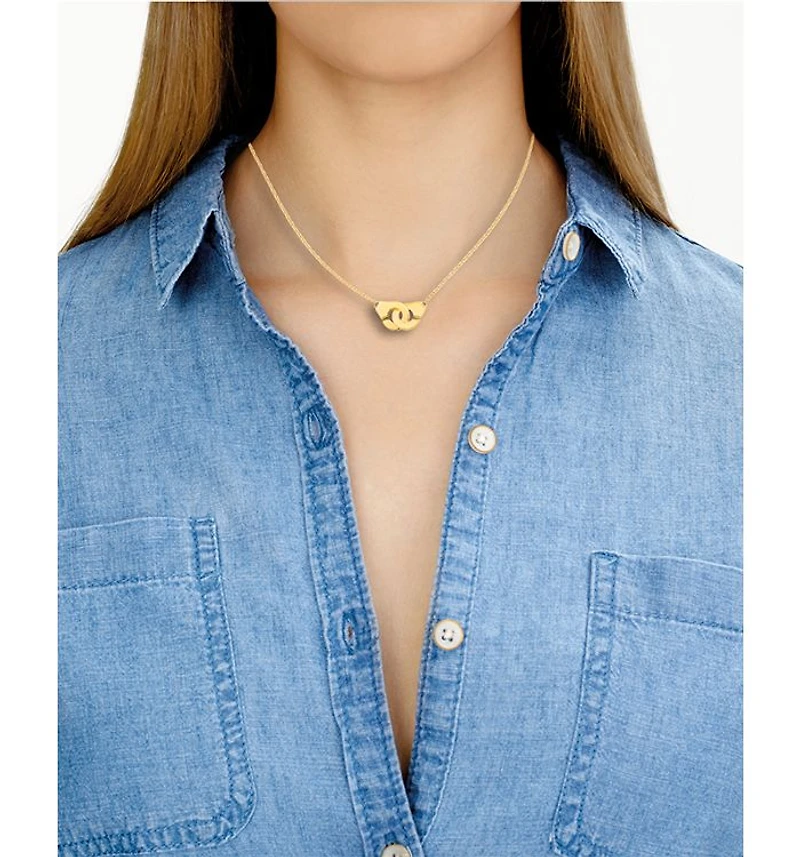 18K Yellow Gold Menottes Pendant Necklace, 16.5"