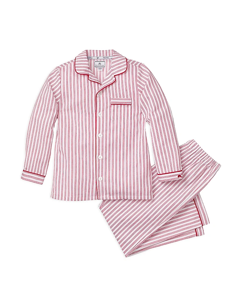 Petite Plume Unisex Antique Red Ticking Pajama Set - Baby, Little Kid, Big Kid