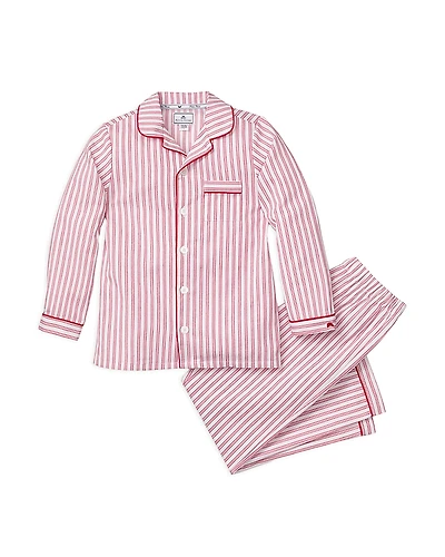 Petite Plume Unisex Antique Red Ticking Pajama Set - Baby, Little Kid, Big Kid