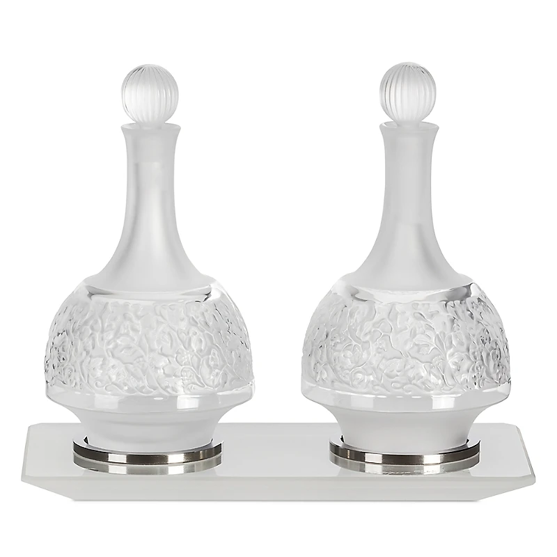 Lalique Versailles Oil & Vinegar Set with Tray