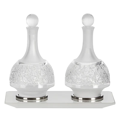 Lalique Versailles Oil & Vinegar Set with Tray