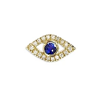 Meira T 14K Yellow Gold Blue Sapphire & Diamond Evil Eye Single Stud Earring