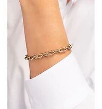 14K Yellow Gold Large Open Link Chain Bracelet