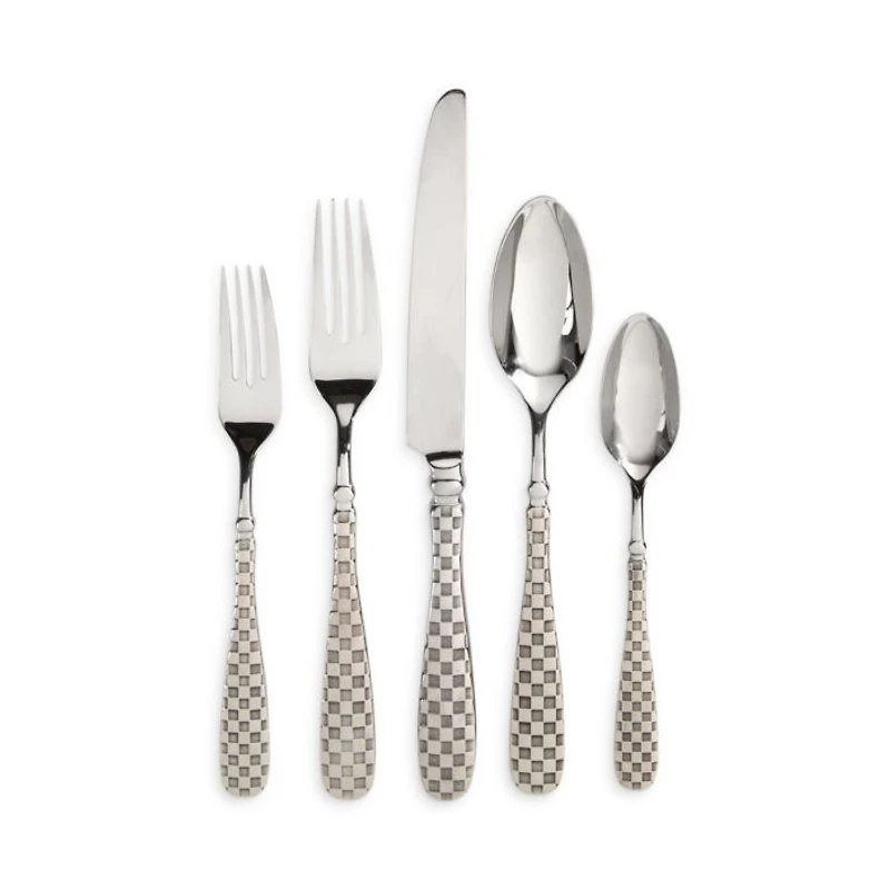 5 Piece Check Flatware Place Setting