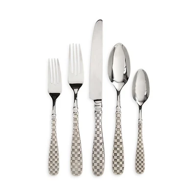 5 Piece Check Flatware Place Setting