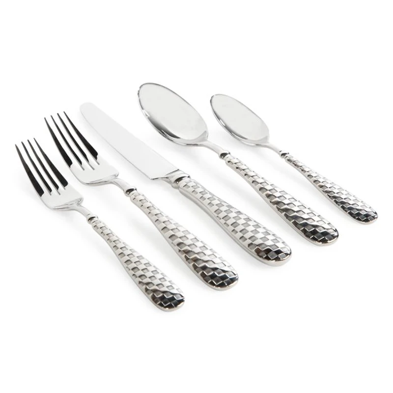 5 Piece Check Flatware Place Setting