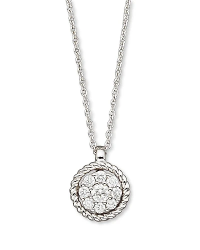 Diamond Cluster Pendant Set