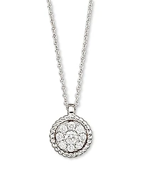 Diamond Cluster Pendant Set