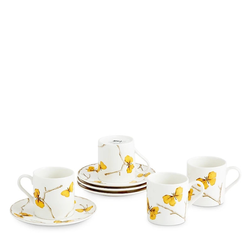 Michael Aram Butterfly Ginkgo Gold Demitasse Set, Service for 4
