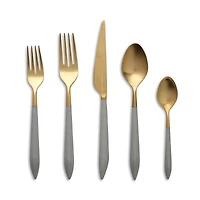 Vietri Ares Oro & Light Gray 5-Piece Place Setting
