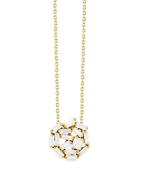 Suzanne Kalan 18K Yellow Gold Fireworks Diamond Baguette Scatter Cluster Pendant Necklace, 16-18