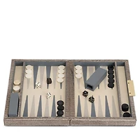 Bailey Brown Candy Striped Print Hair-On-Hide Backgammon Game Set, Small