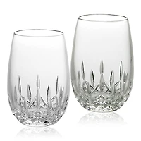 Waterford Lismore Essence Stemless White Wine Glass, Set of 2