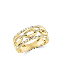 Diamond Link Open Band in 14K Yellow Gold, 0.30 tcw