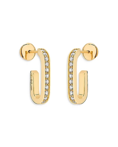 Dinh Van 18K Yellow Gold Maillon Diamond Drop Earrings