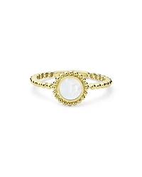 18K Yellow Gold Covet Mother of Pearl Stack Ring