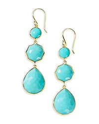 Ippolita 18K Yellow Gold Rock Candy Turquoise Triple Drop Earrings